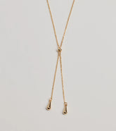 Sleek Minimalist Era Teardrop Slider Necklace